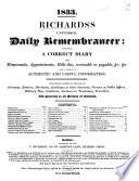 1833. Richards's Universal Daily Remembrancer, etc
