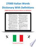 27000 Italian Words Dictionary With Definitions