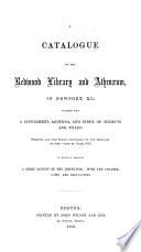 A Catalogue of the Redwood Library and Athenæum, in Newport, R.I.