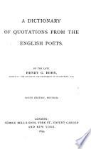 A Dictionary of Quotations from the English Poets