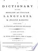 A Dictionary of the English and Italian Languages, etc. vol. 1