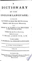 A Dictionary of the English Language