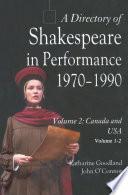 A Directory of Shakespeare in Performance 1970-1990