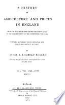 A History of Agriculture and Prices in England