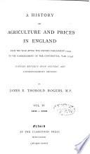 A History of Agriculture and Prices in England