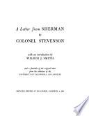 A Letter from Sherman to Colonel Stevenson