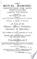 A List of the Patrons, Officers, Committees, Governors & Subscribers