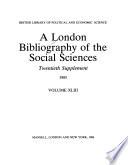 A London Bibliography of the Social Sciences