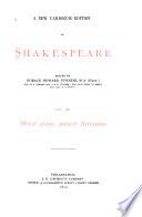 A New Variorum Edition of Shakespeare: Much adoe about nothing. 1899
