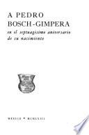A Pedro Bosch-Gimpera en el septuagésimo aniversario de su nacimiento