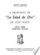 A propósito de La edad de oro de José Martí