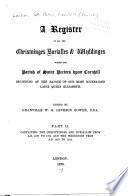 A Register of All the Christninges, Burialles & Weddinges Within the Parish of Saint Peeters Upon Cornhill