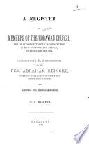 A Register of Members of the Moravian Church
