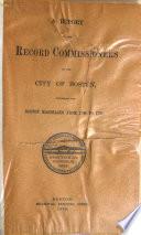 A Report of the Record Commissioners of the City of Boston: 1898, Boston marriages, 1700-1751
