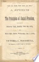 A Speech on the Principles of Social Freedom