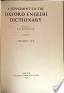 A Supplement to the Oxford English Dictionary