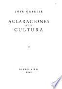 Aclaraciones a la cultura