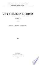 Acta geologica lilloana