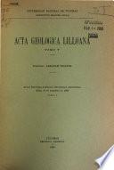 Acta geologica lilloana