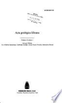 Acta geologica lilloana