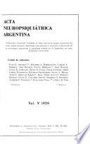 Acta neuropsiquiátrica argentina