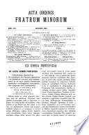 Acta ordinis fratrum minorum vel ad Ordinem quoquo modo pertinentia