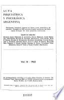 Acta psiquiátrica y psicológica Argentina