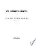 Acta Universitatis Lundensis