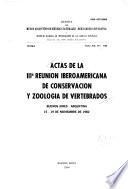 Actas de la IIIa Reunión Iberoamericana de Conservación y Zoología de Vertebrados