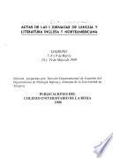 Actas de las I [i.e. Primera] jornadas de lengua y literatura inglesa y norteamericana [7, 8 y 9 de Marzo 18 y 19 de Mayo 1989].
