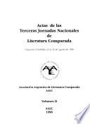 Actas de las Terceras Jornadas Nacionales de Literatura Comparada, Vaquerías (Córdoba), 22 al 24 de agosto de 1996
