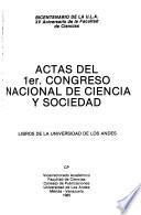 Actas del 1er. Congreso Nacional de Ciencia y Sociedad