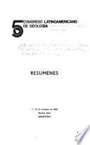 Actas del 5 Congreso Latinoamericano de geología