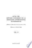Actas del Congreso Internacional de Hispanistas