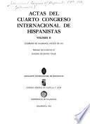 Actas del cuarto Congreso Internacional de Hispanistas