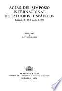 Actas del Simposio Internacional de Estudios Hispánicos