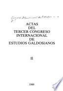Actas del tercer Congreso Internacional de Estudios Galdosianos