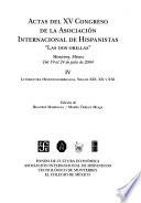Actas del XV Congreso de la Asociación Internacional de Hispanistas: Literatura hispanoamericana, siglos XIX, XX y XXI