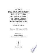 Actas del XXIX Congreso del Instituto Internacional de Literatura Iberoamericana
