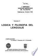 Actas: Lógica y filosofía del lenguaje