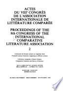 Actes du VIIIe congrès de l'Association internationale de littérature comparée