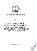 Actividades de la República Argentina en la Antártida ...