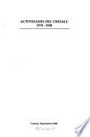 Actividades del CRESALC, 1978-1988