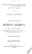 Actos de la asamblea legislativa del territorio de Nuevo Mejico