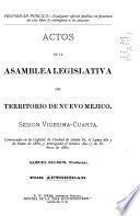 Actos de la Asamblea Legislativa del Territorio de Nuevo Mejico