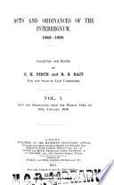 Acts and Ordinances of the Interregnum, 1642-1660
