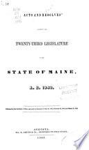 Acts and Resolves as Passed by the Legislature
