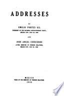 Addresses by Emilio Portes Gil ... July 24, 1935 and José Angel Ceniceros ... July 23, 1935