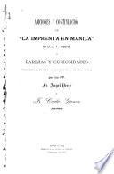 Adiciones y continuación de La imprenta en Manila de D. J. T. Medina