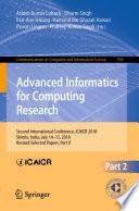 Advanced Informatics for Computing Research